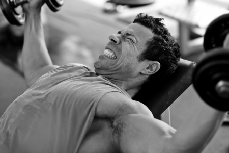 man doing bicep training