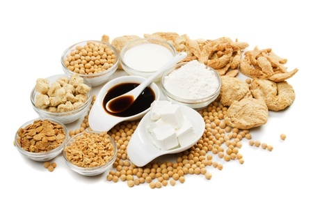 soy beans and soy powder