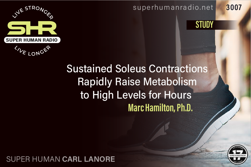 SHR #3007: Sustained Soleus Contractions Rapidly Raise Metabolism to High Levels for Hour