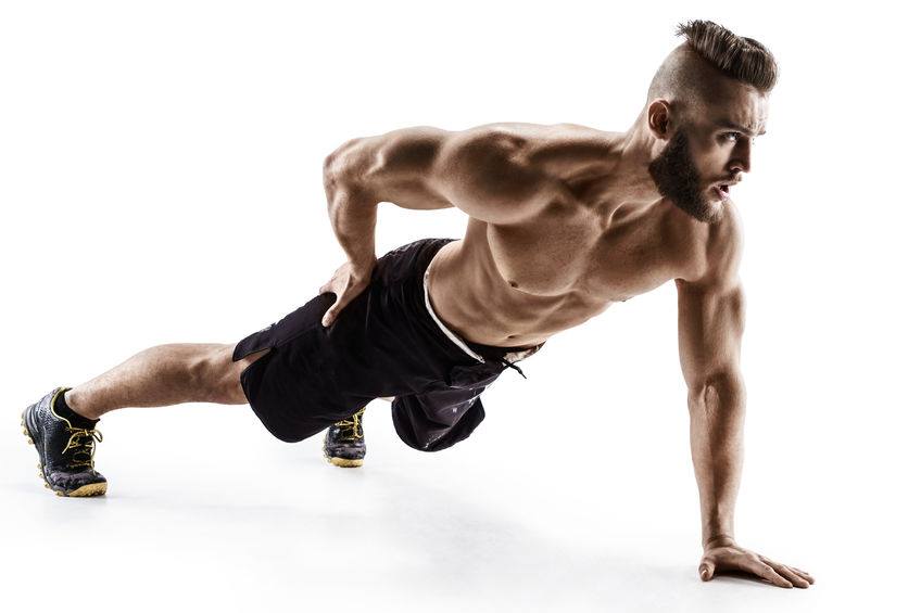 athlete doing push up