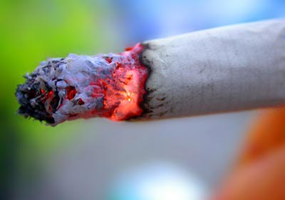 a burning cigarette